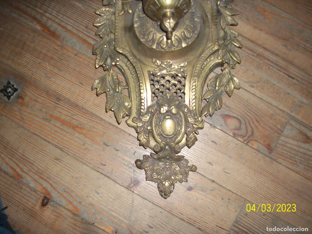 Antig&uuml;edades: ANTIGUO Y GRAN APLIQUE DE BRONCE-4 LUCES - Foto 4
