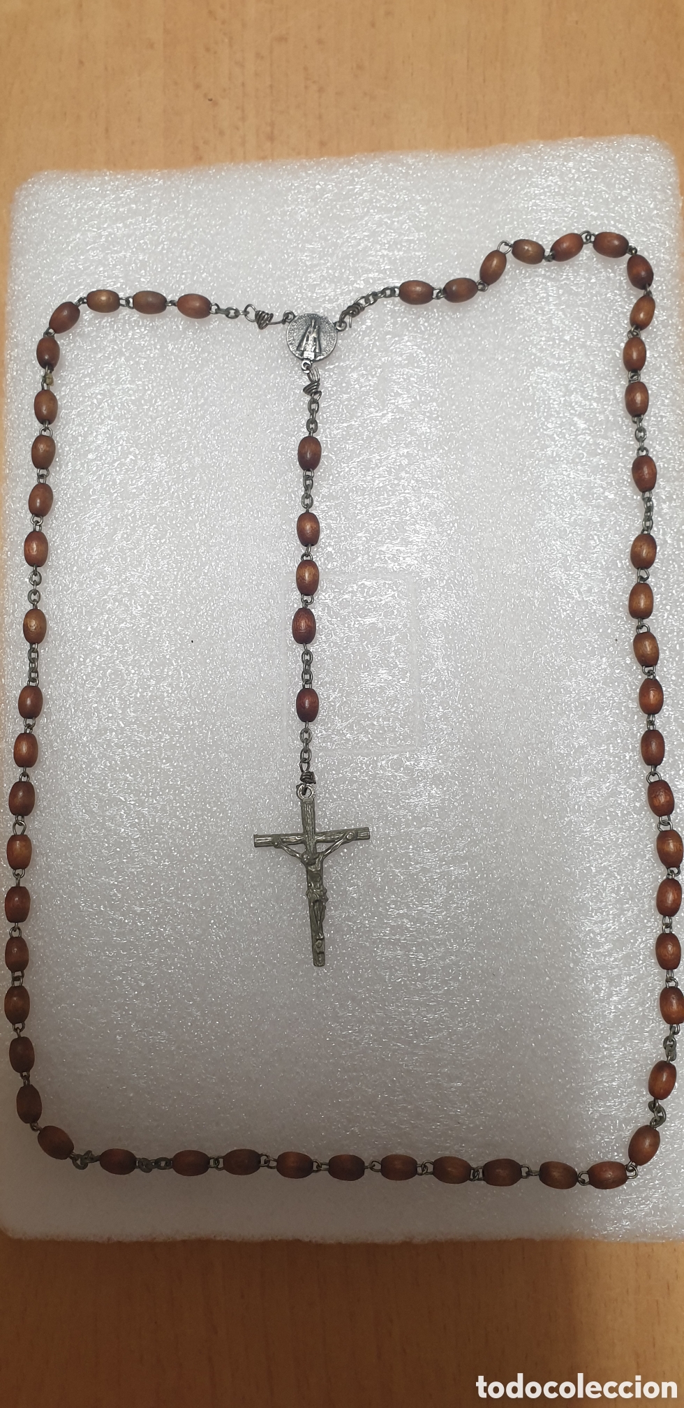 Antig&uuml;edades: Antiguo Rosario cuentas madera - Foto 1