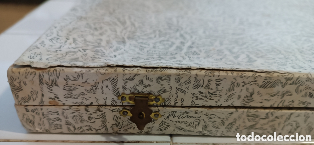 Antig&uuml;edades: CAJA ESTUCHE servicio de postre, ba&ntilde;ado en PLATA. - Foto 3