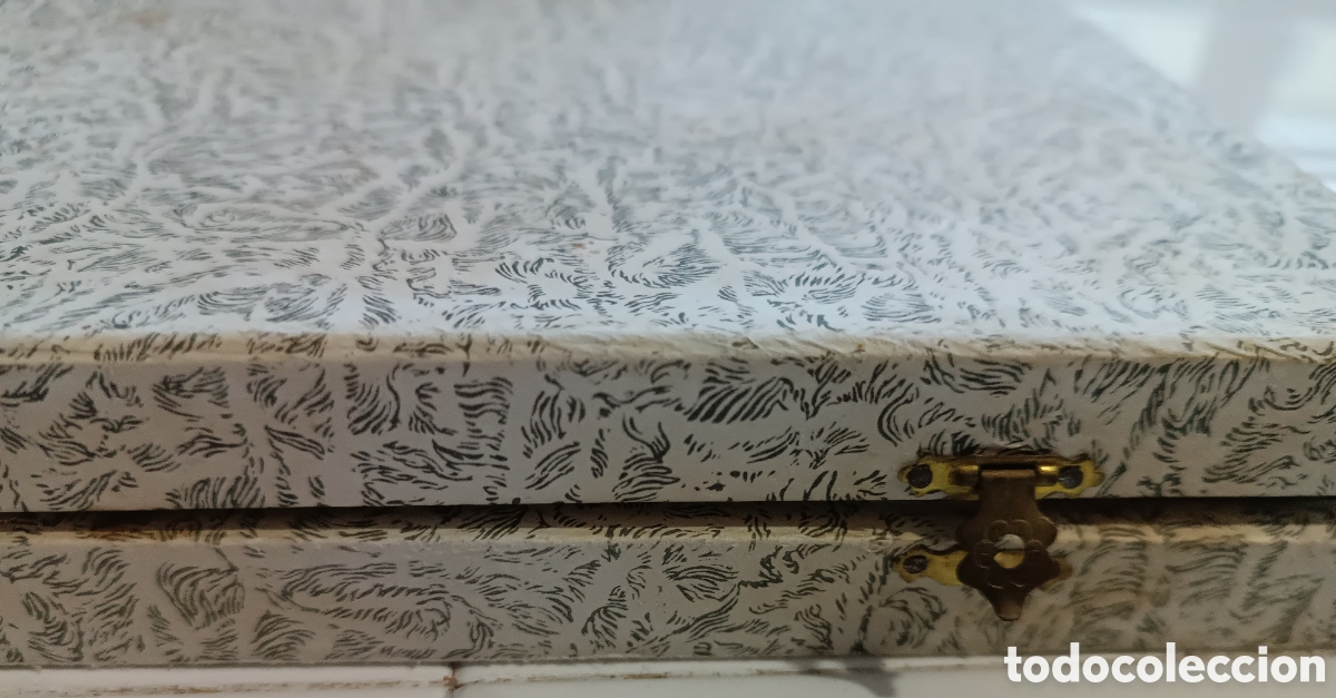 Antig&uuml;edades: CAJA ESTUCHE servicio de postre, ba&ntilde;ado en PLATA. - Foto 4