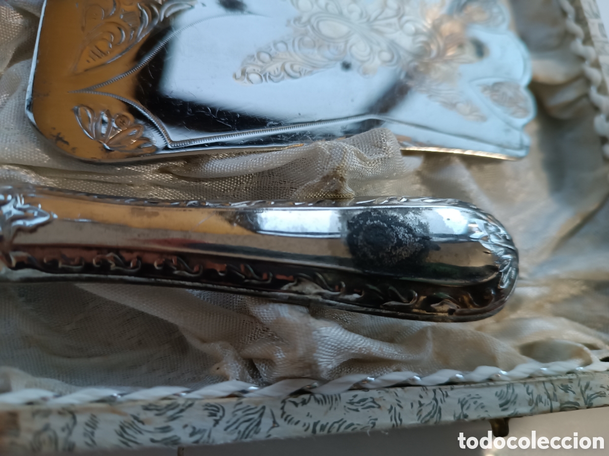 Antig&uuml;edades: CAJA ESTUCHE servicio de postre, ba&ntilde;ado en PLATA. - Foto 8