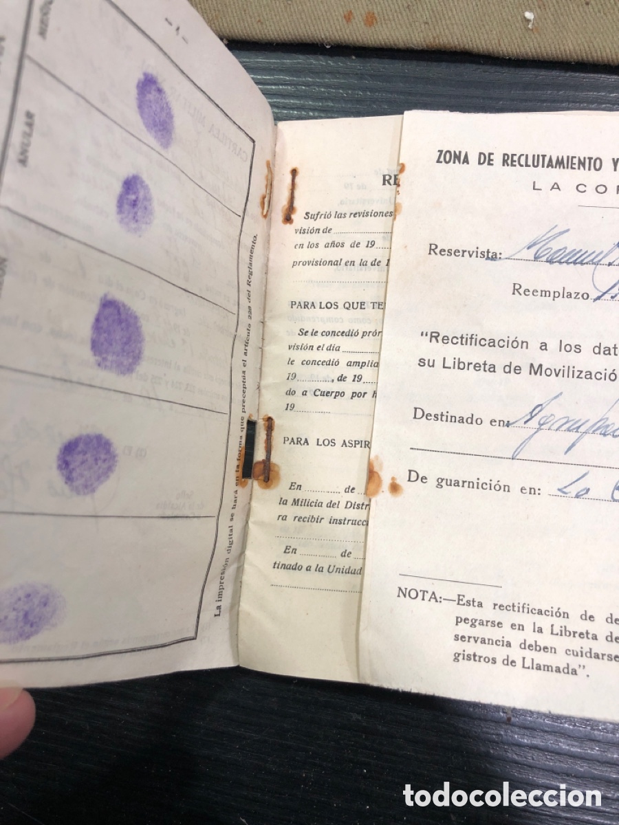 Antig&uuml;edades: Cartilla con funda Ejercito Espa&ntilde;ol (L36) - Foto 3