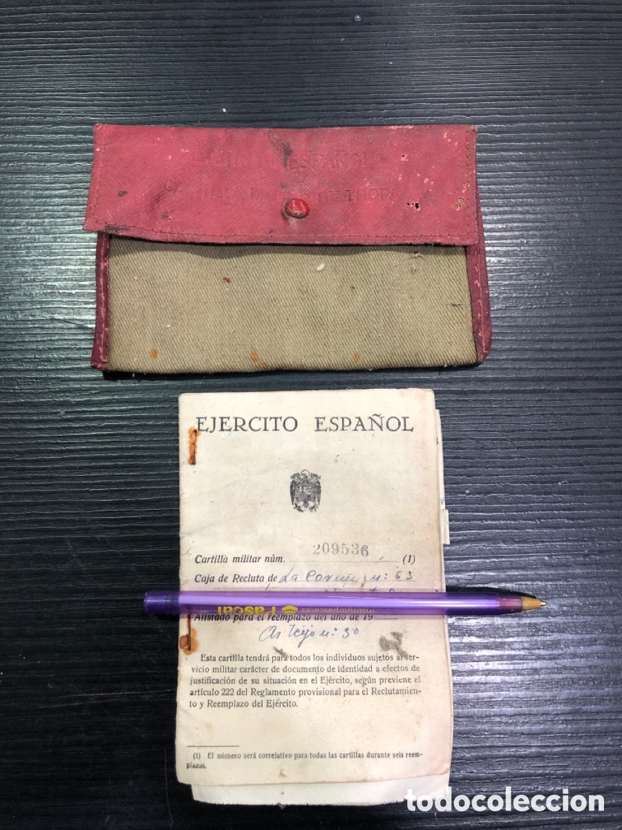 Antig&uuml;edades: Cartilla con funda Ejercito Espa&ntilde;ol (L36) - Foto 1