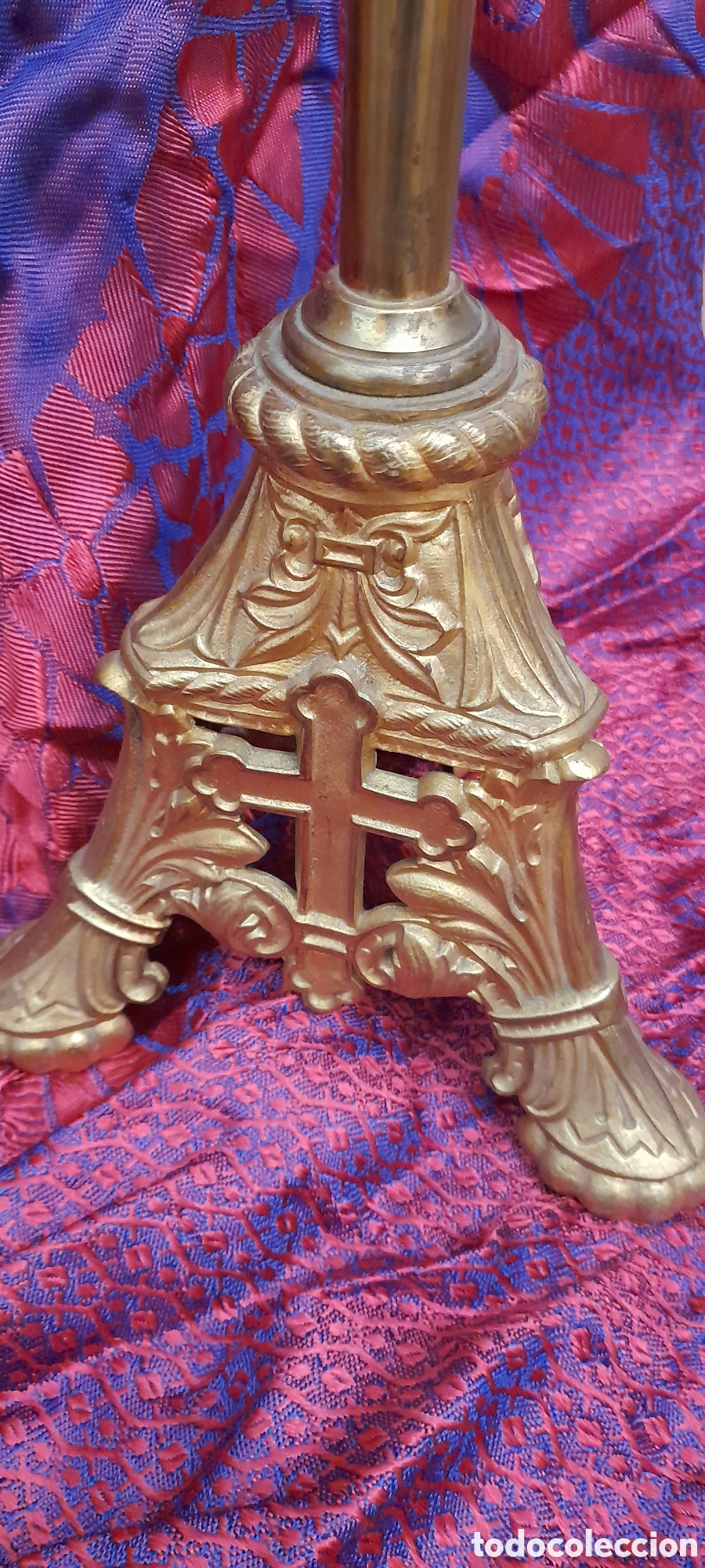 Antig&uuml;edades: Candelabro para velas iglesia para altar - Foto 4
