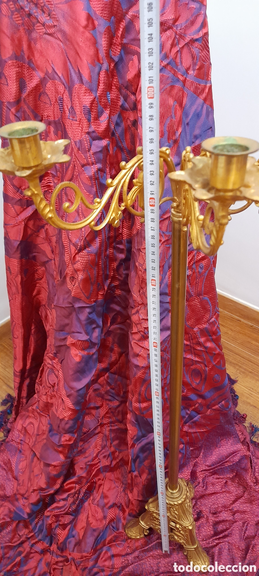 Antig&uuml;edades: Candelabro para velas iglesia para altar - Foto 6
