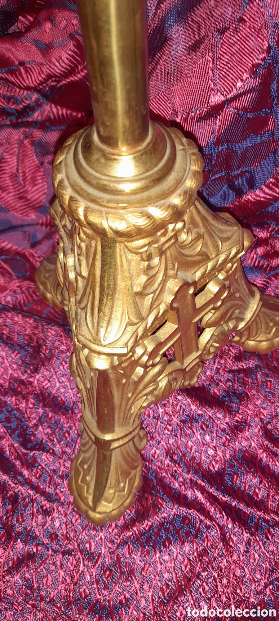 Antig&uuml;edades: Candelabro para velas iglesia para altar - Foto 7