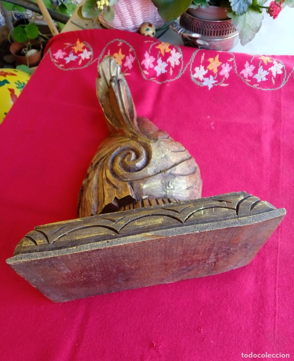 Antig&uuml;edades: M&eacute;nsula antigua de madera tallada - Foto 4