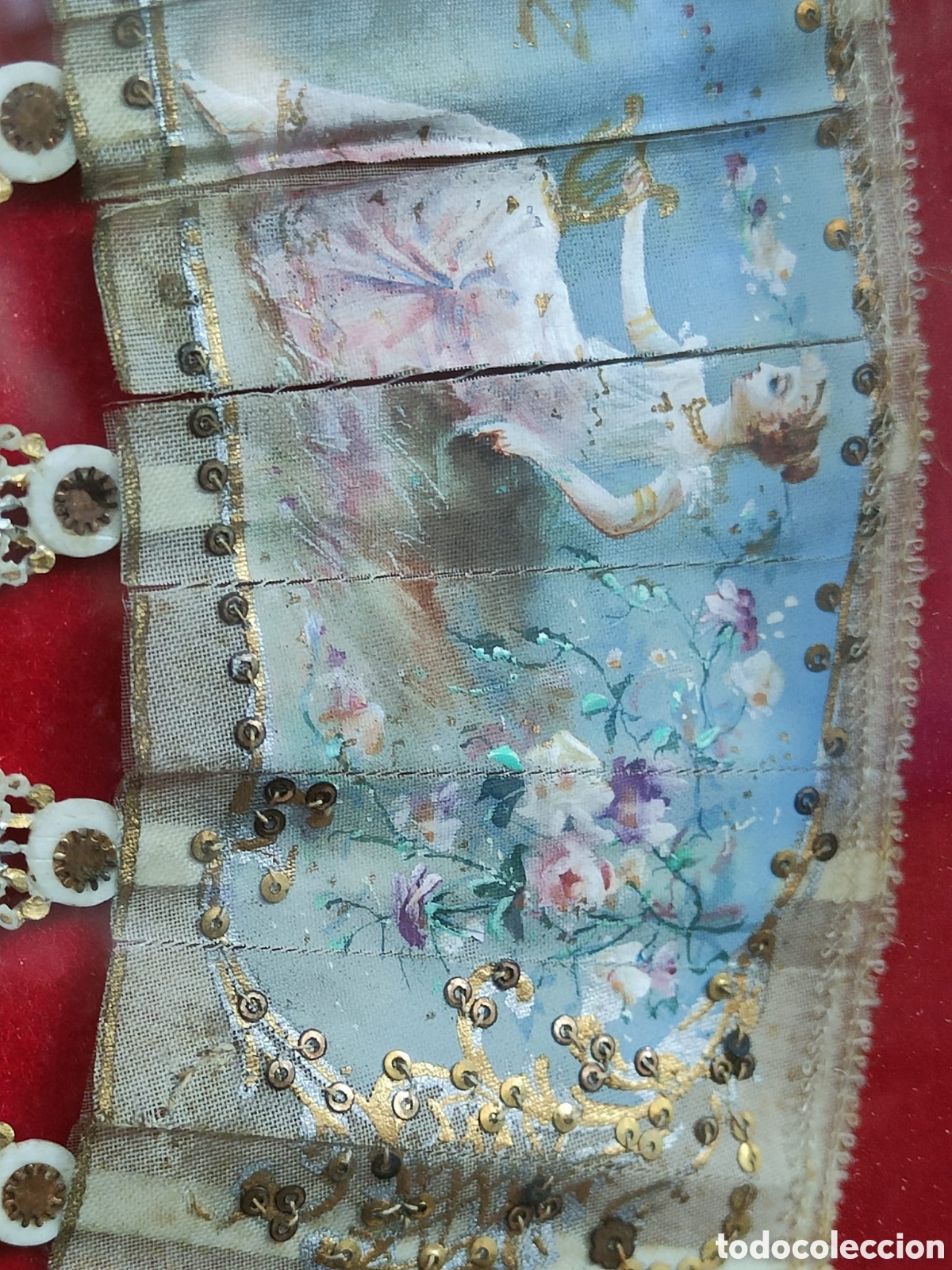 Antig&uuml;edades: Abanico pintado a mano - Foto 4