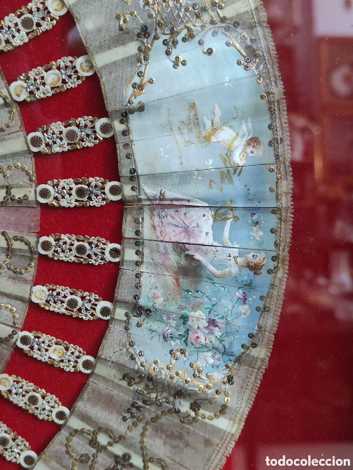 Antig&uuml;edades: Abanico pintado a mano - Foto 5