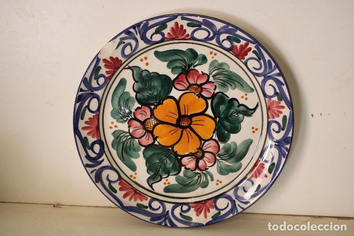 Antig&uuml;edades: plato azul flores - Foto 3