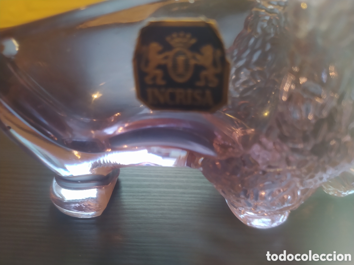 Antig&uuml;edades: Cenicero de cristal bisonte incrisa - Foto 3