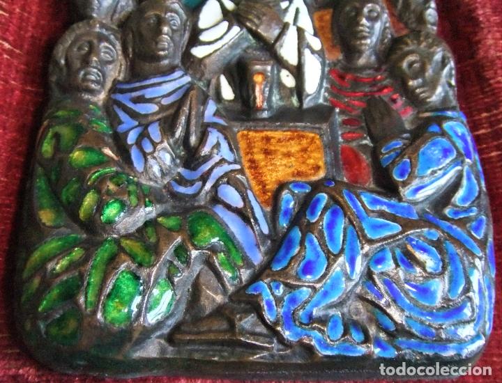 Antig&uuml;edades: ANTIGUO ESMALTE EN BRONCE DE LA &Uacute;LTIMA CENA - Foto 8