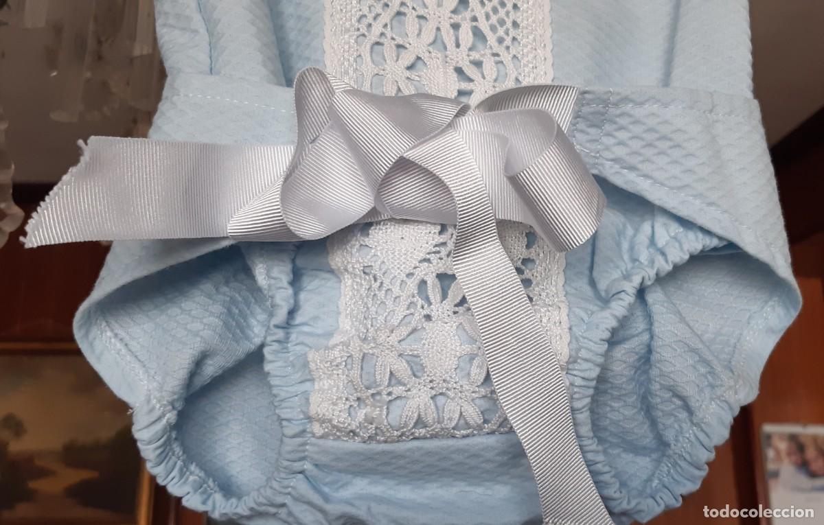 Antig&uuml;edades: BONITO PELELE CELESTE CON ENCAJE PARA BEB&Eacute; DE 0 MESES. - Foto 3