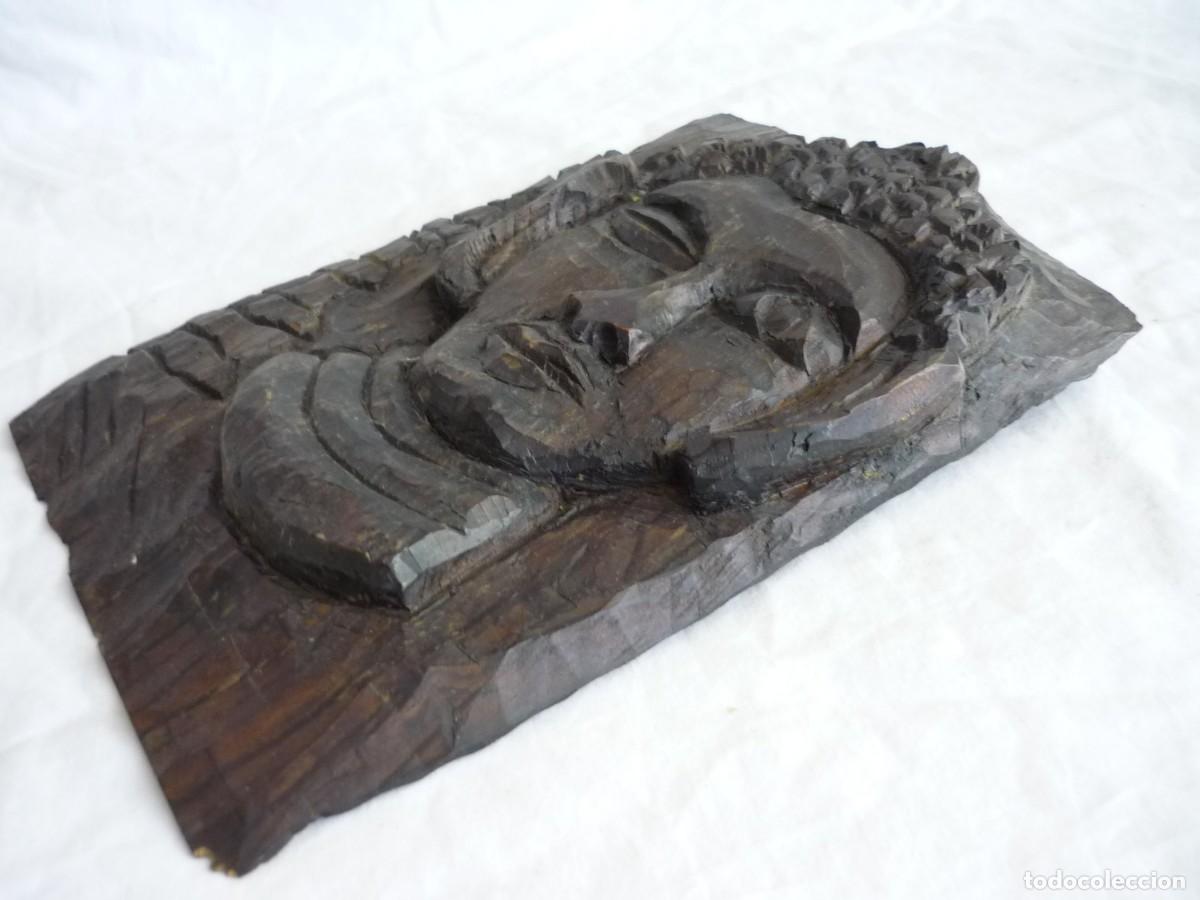 Antig&uuml;edades: Talla rostro de mujer en madera - Foto 8