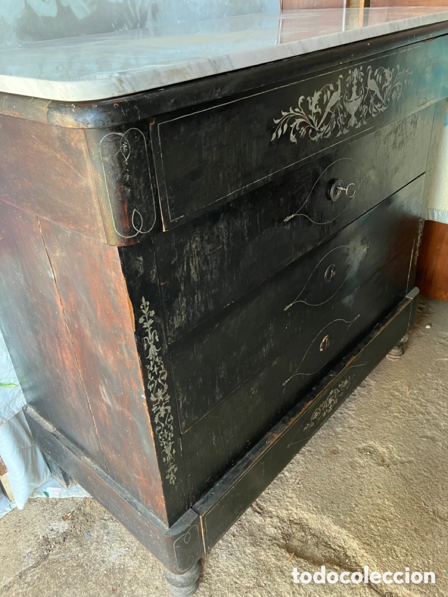 Antig&uuml;edades: C&oacute;moda con marqueteria de zinc - Foto 7