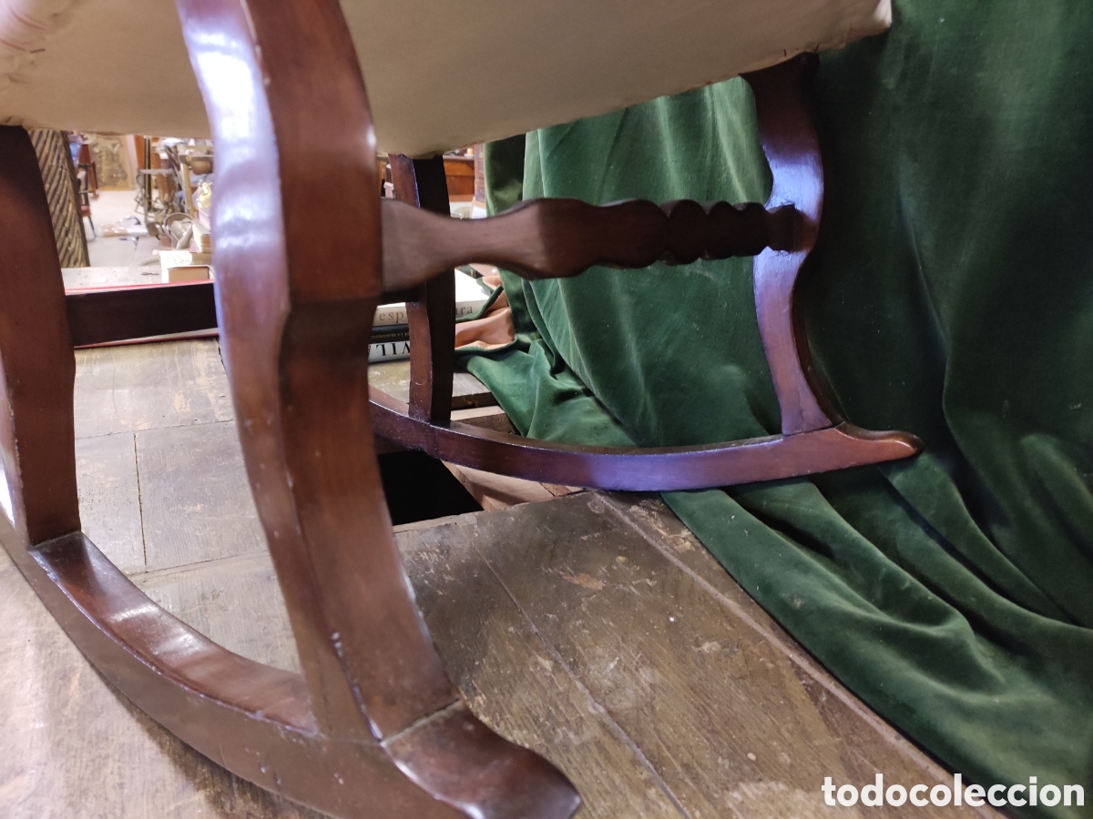Antig&uuml;edades: Mecedora caoba y rafia - Foto 5