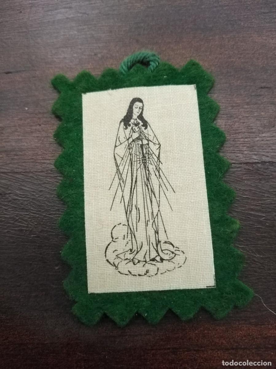 Antig&uuml;edades: Peque&ntilde;o escapulario Inmaculado Coraz&oacute;n de Mar&iacute;a. - Foto 1