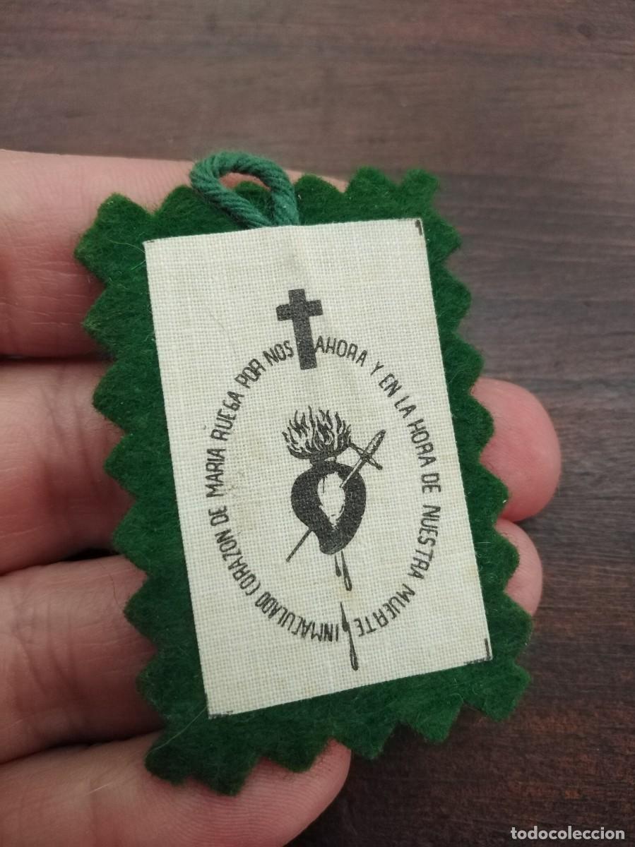 Antig&uuml;edades: Peque&ntilde;o escapulario Inmaculado Coraz&oacute;n de Mar&iacute;a. - Foto 2