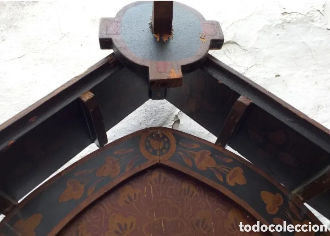 Antig&uuml;edades: Antigua capilla de madera con la imagen del Gran Poder pintado al oleo - Foto 4
