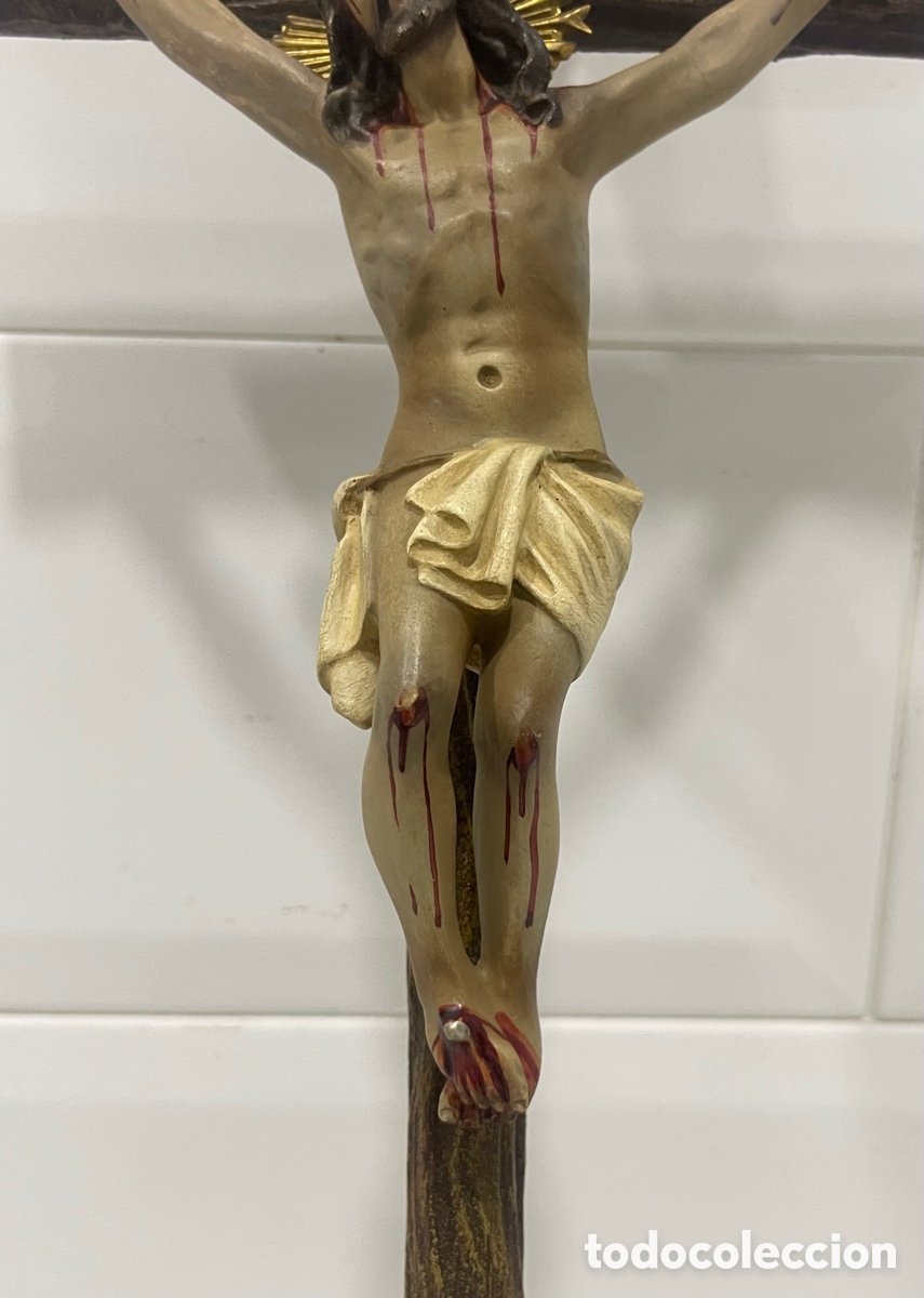 Antig&uuml;edades: ANTIGUO CRUCIFICADO SOBRE BASE DE MADERA - Foto 13