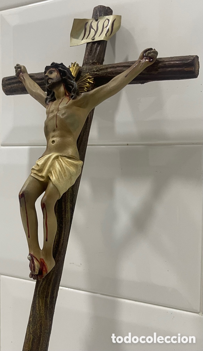 Antig&uuml;edades: ANTIGUO CRUCIFICADO SOBRE BASE DE MADERA - Foto 15