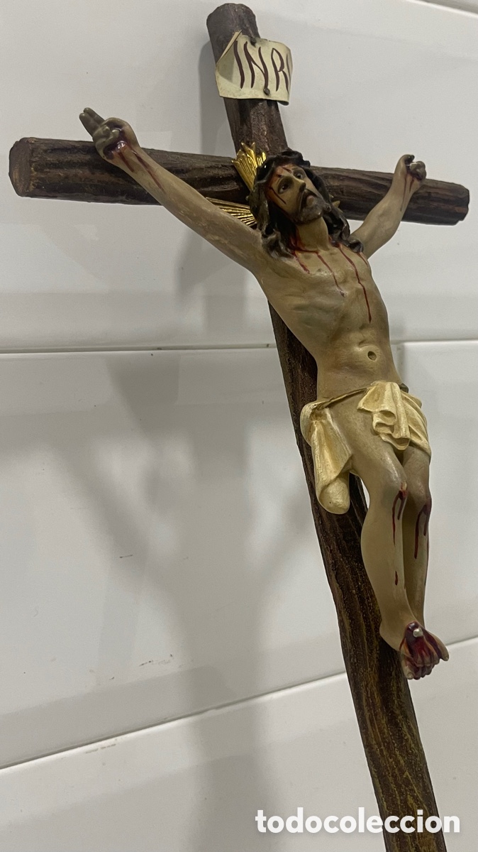 Antig&uuml;edades: ANTIGUO CRUCIFICADO SOBRE BASE DE MADERA - Foto 16