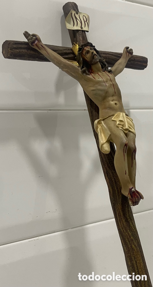 Antig&uuml;edades: ANTIGUO CRUCIFICADO SOBRE BASE DE MADERA - Foto 22