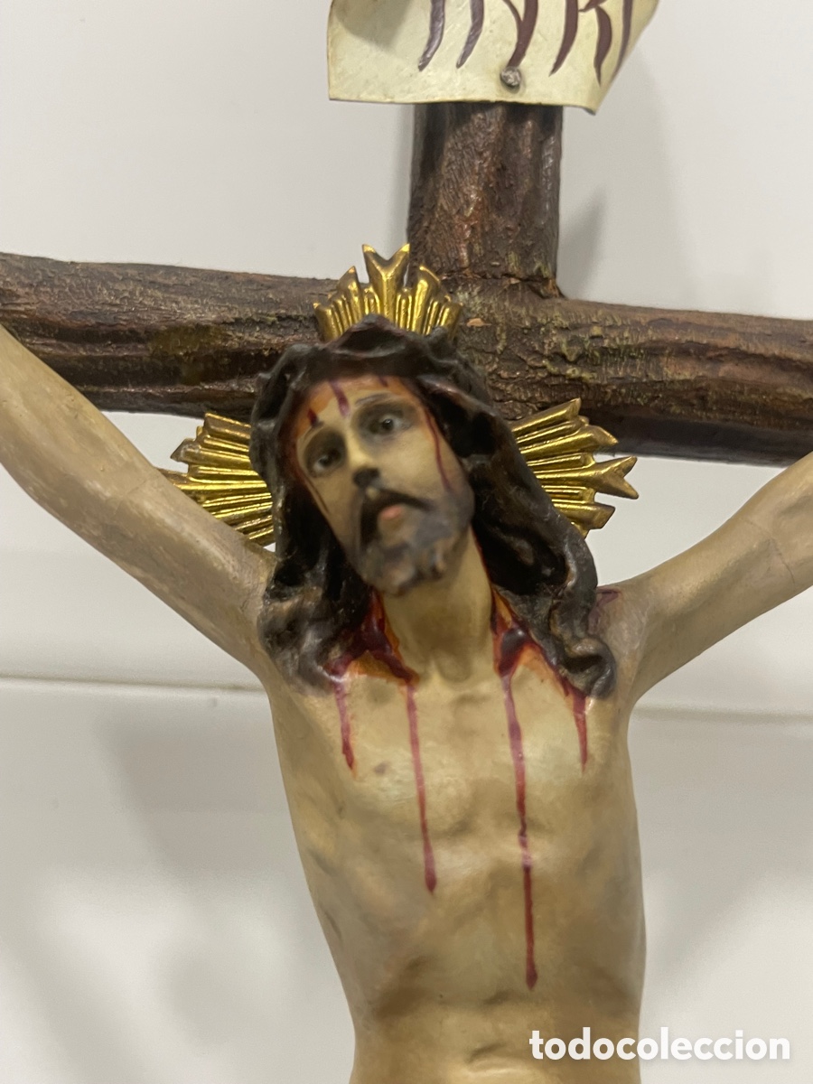 Antig&uuml;edades: ANTIGUO CRUCIFICADO SOBRE BASE DE MADERA - Foto 23