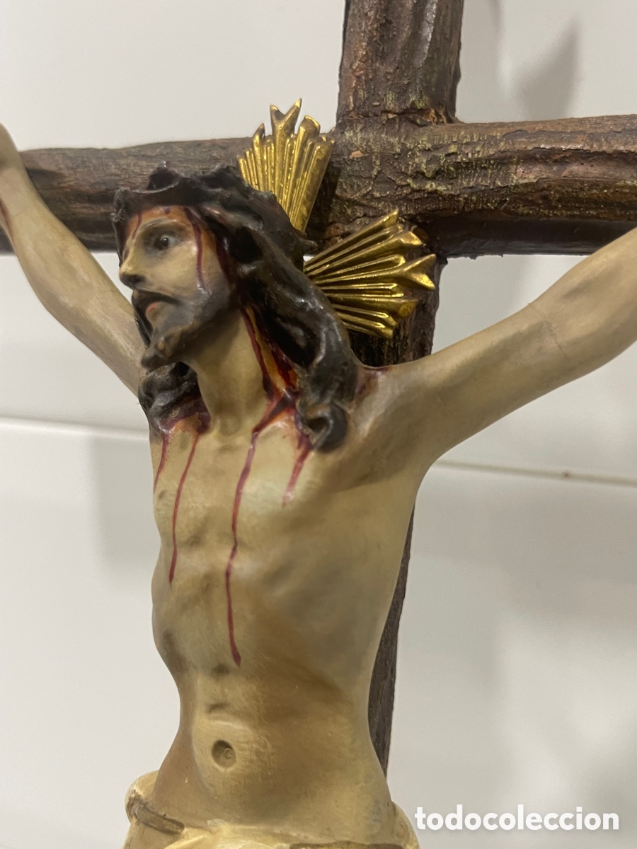 Antig&uuml;edades: ANTIGUO CRUCIFICADO SOBRE BASE DE MADERA - Foto 24