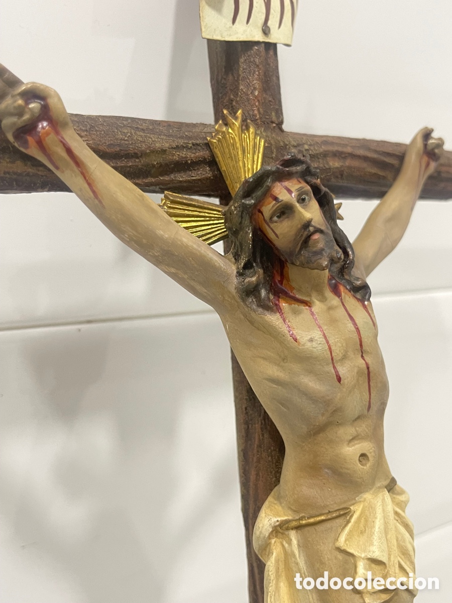 Antig&uuml;edades: ANTIGUO CRUCIFICADO SOBRE BASE DE MADERA - Foto 25