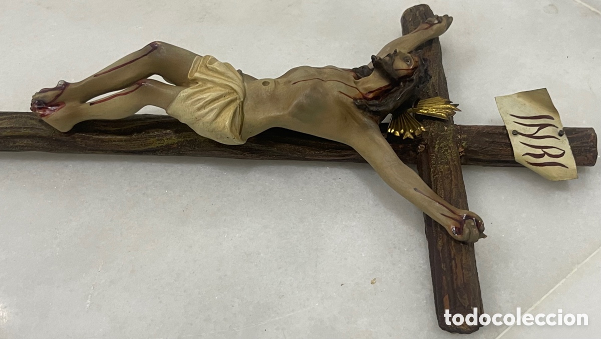 Antig&uuml;edades: ANTIGUO CRUCIFICADO SOBRE BASE DE MADERA - Foto 27