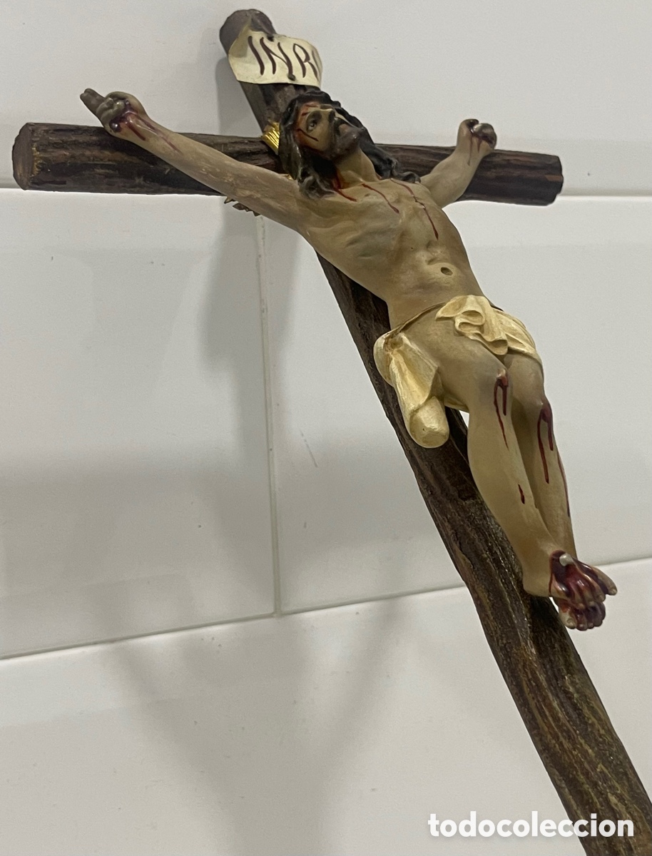 Antig&uuml;edades: ANTIGUO CRUCIFICADO SOBRE BASE DE MADERA - Foto 30