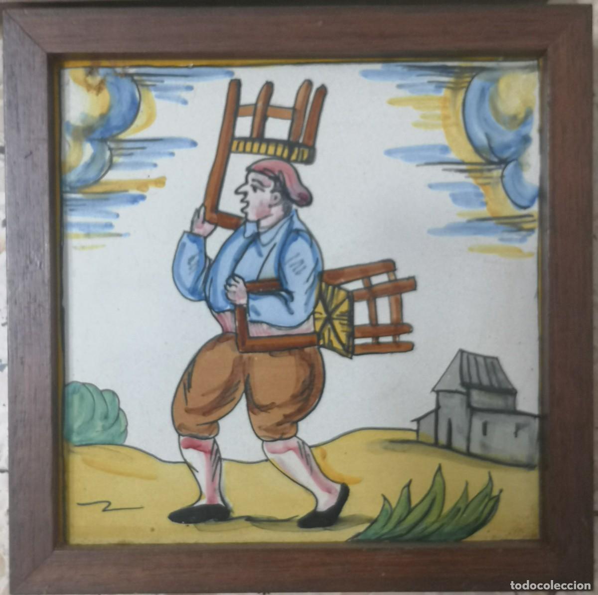 Antig&uuml;edades: 4 Baldosas/azulejos de oficios - Foto 4
