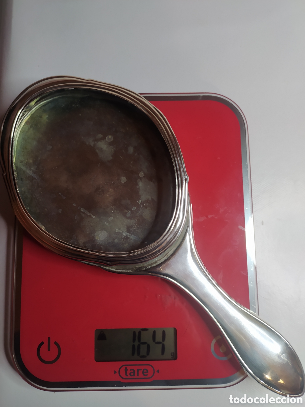Antig&uuml;edades: Espejo de mano de plata - Foto 10