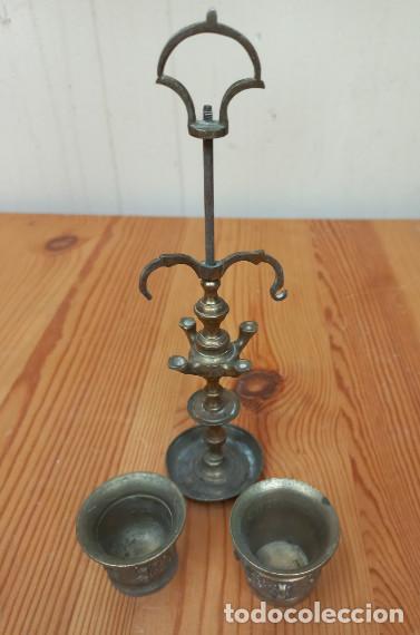 Antig&uuml;edades: LOTE DE PIEZA Y 2 ALMIREZ DE BRONCE - Foto 1