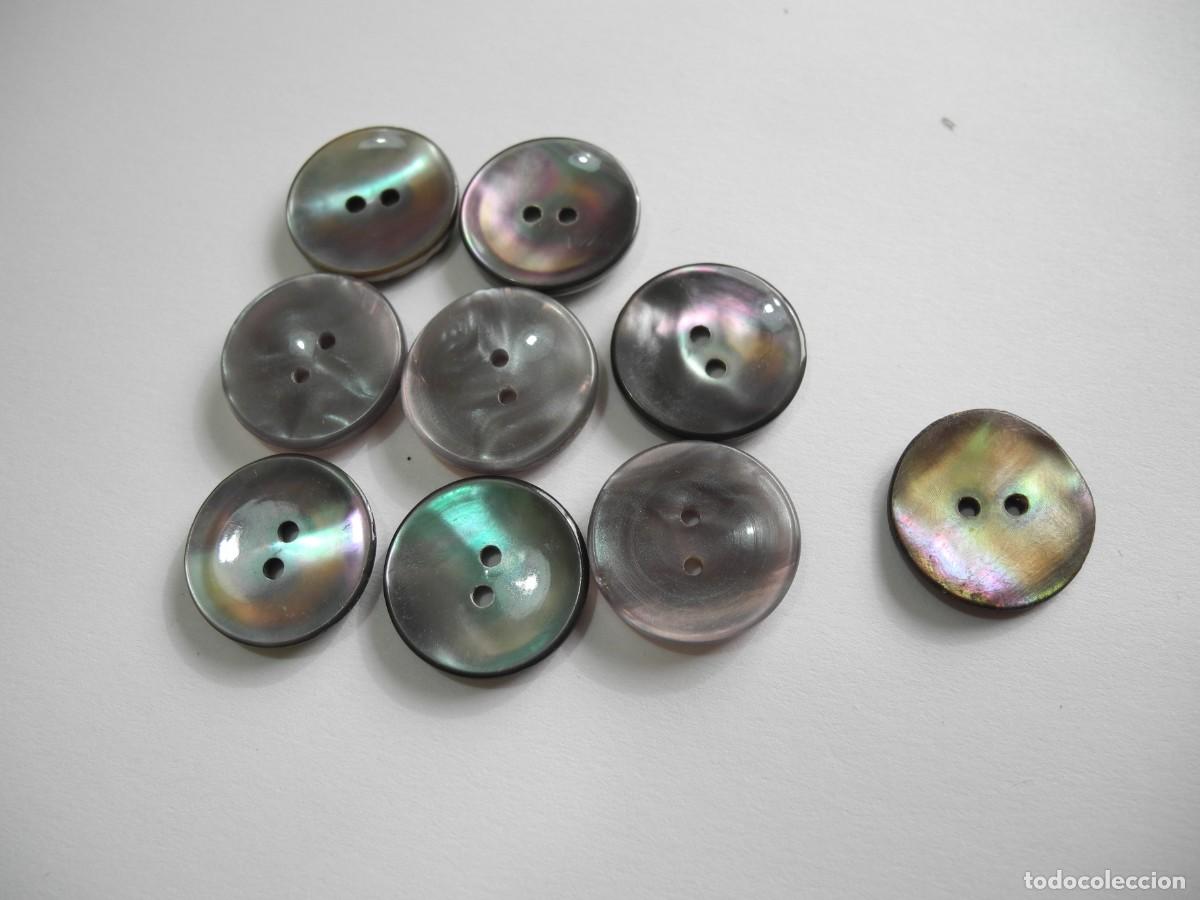 Antig&uuml;edades: 9 botones de n&aacute;car. Di&aacute;metro 1,7cm - Foto 3