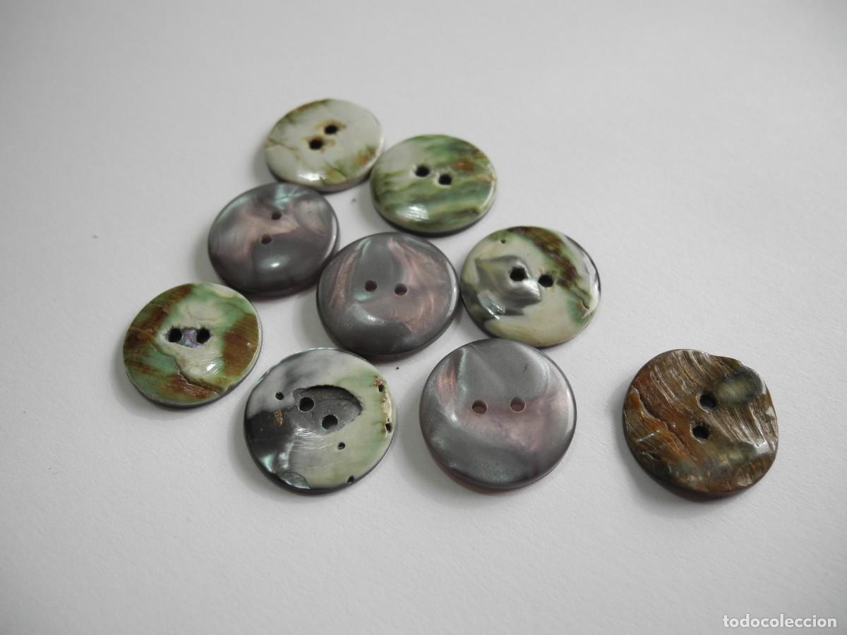 Antig&uuml;edades: 9 botones de n&aacute;car. Di&aacute;metro 1,7cm - Foto 4