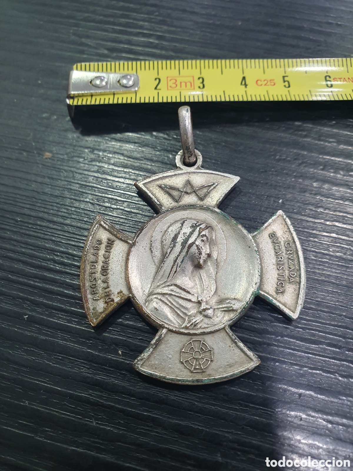 Antig&uuml;edades: Medalla cruzada eucar&iacute;stica. (L119) - Foto 4