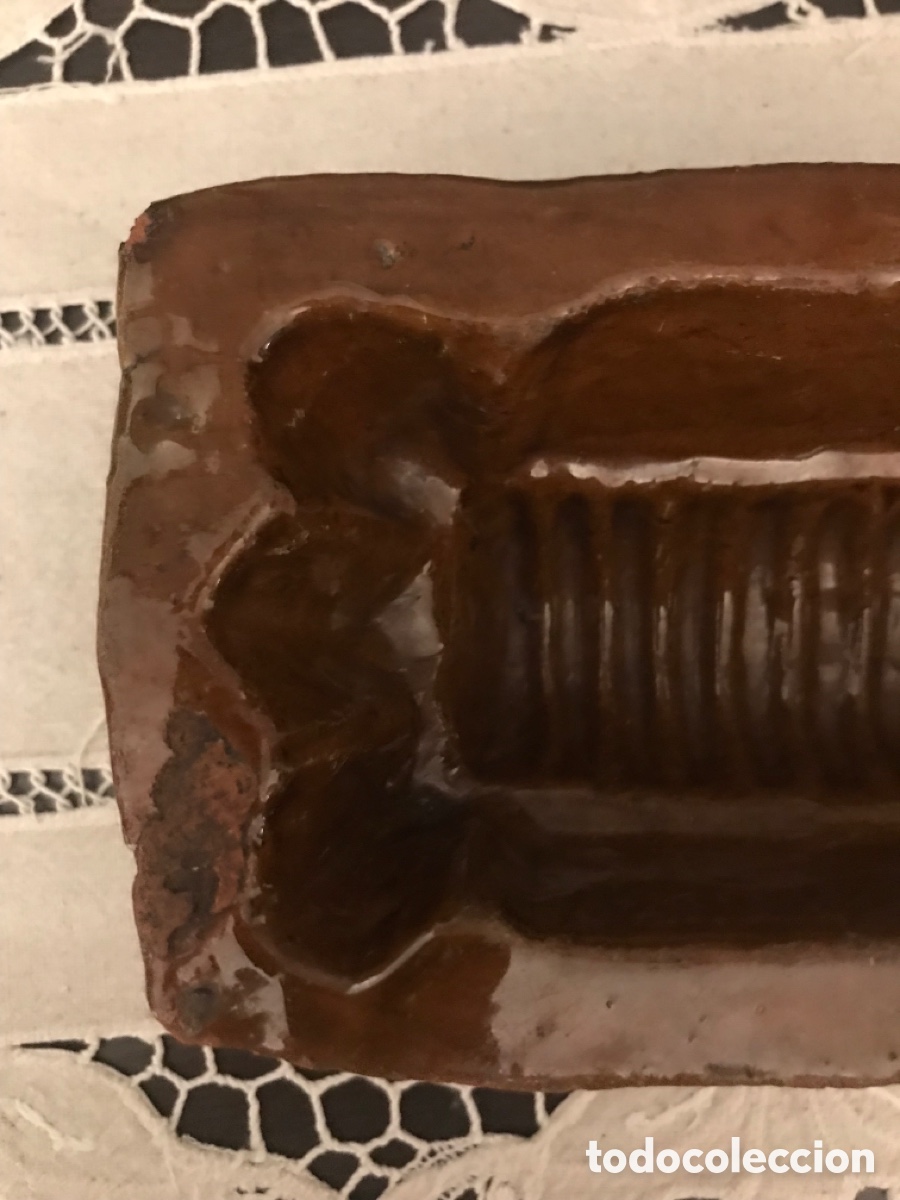 Antig&uuml;edades: MOLDE ANTIGUO DE BARRO ESMALTADO- DULCE DE MEMBRILLO - Foto 3