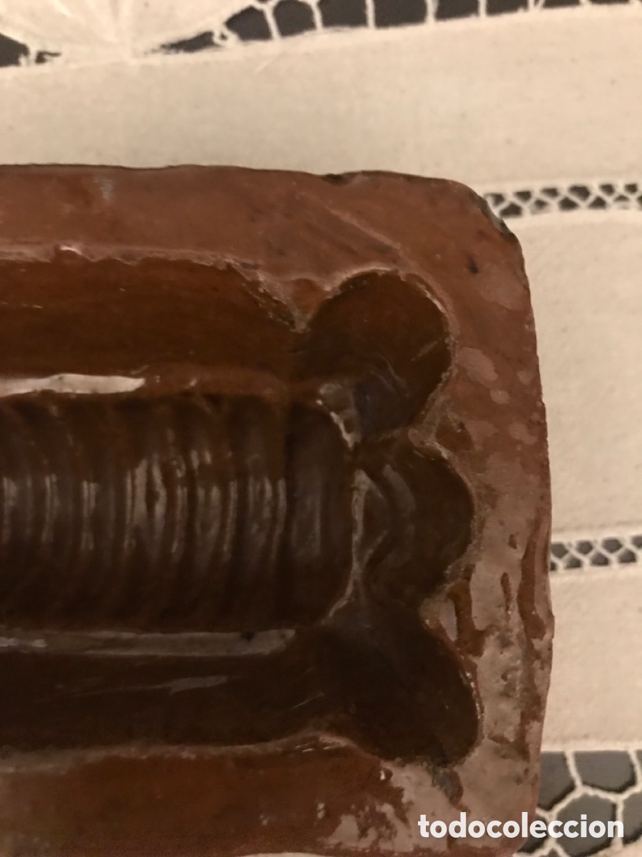 Antig&uuml;edades: MOLDE ANTIGUO DE BARRO ESMALTADO- DULCE DE MEMBRILLO - Foto 4