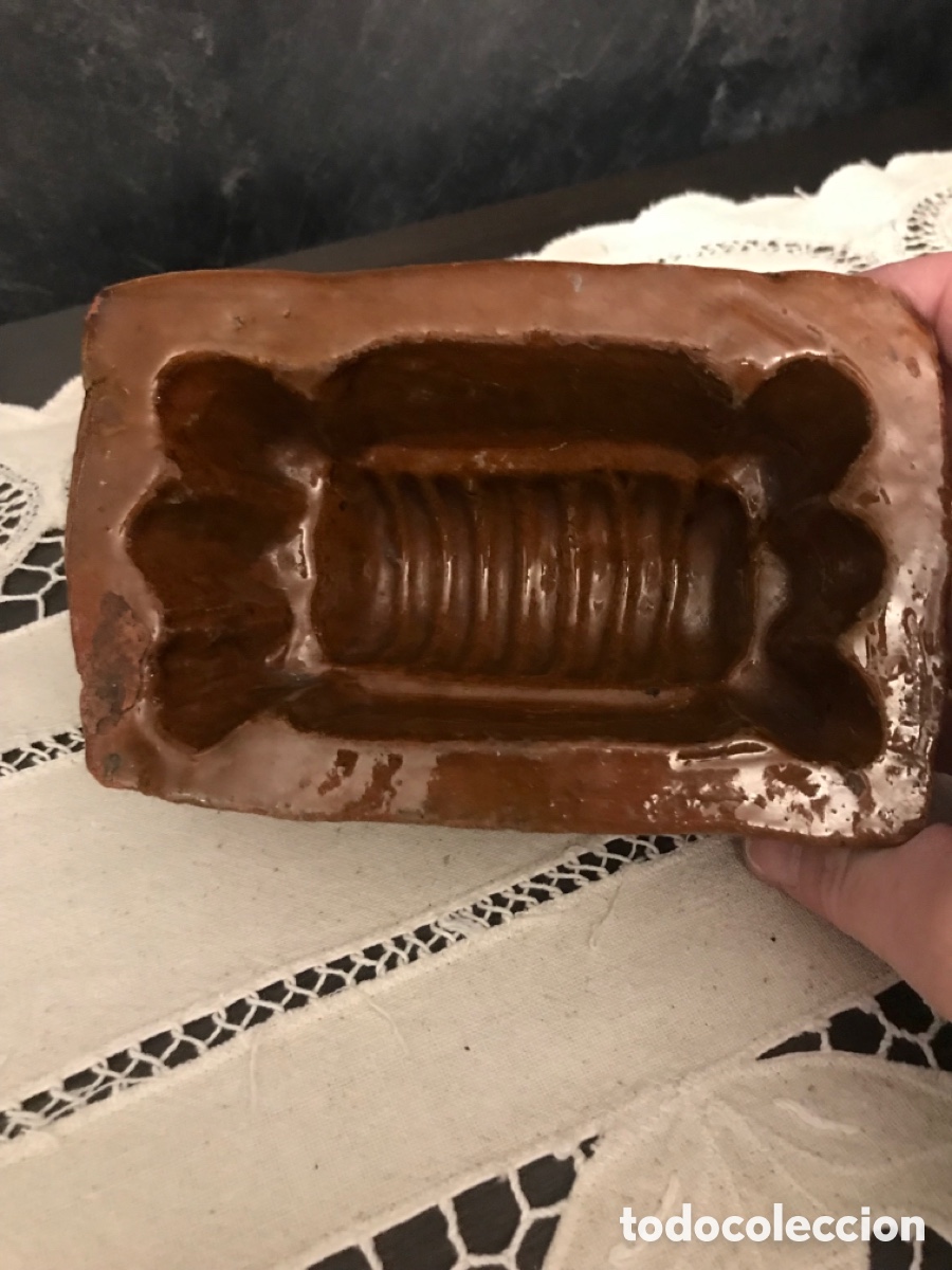 Antig&uuml;edades: MOLDE ANTIGUO DE BARRO ESMALTADO- DULCE DE MEMBRILLO - Foto 8