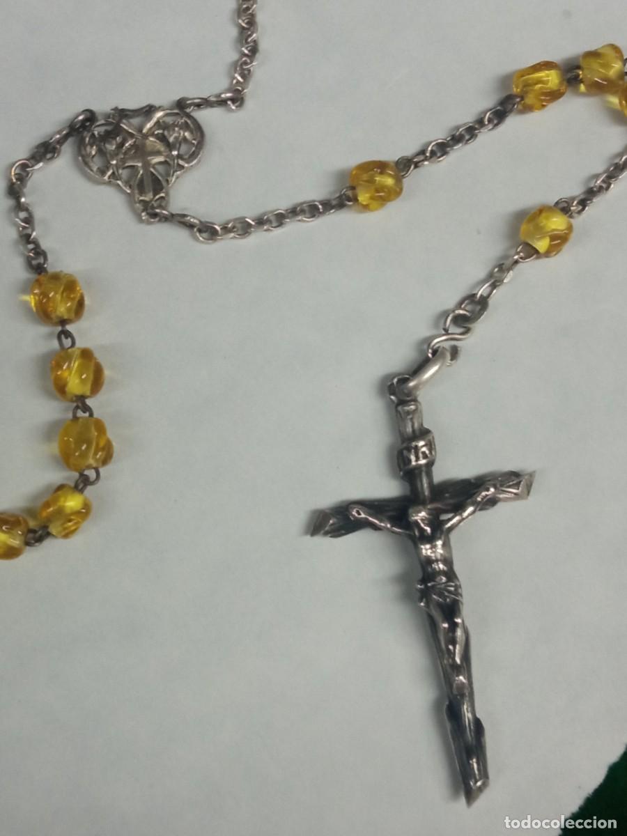 Antig&uuml;edades: Rosario de plata y cristal - Foto 2
