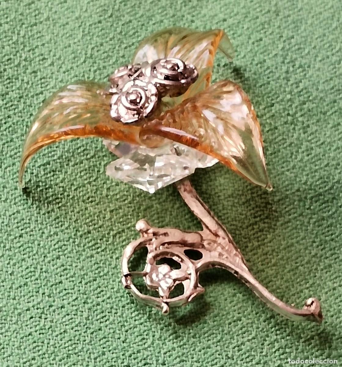 Antig&uuml;edades: Flor de coleccion de cristal y plata - Foto 2