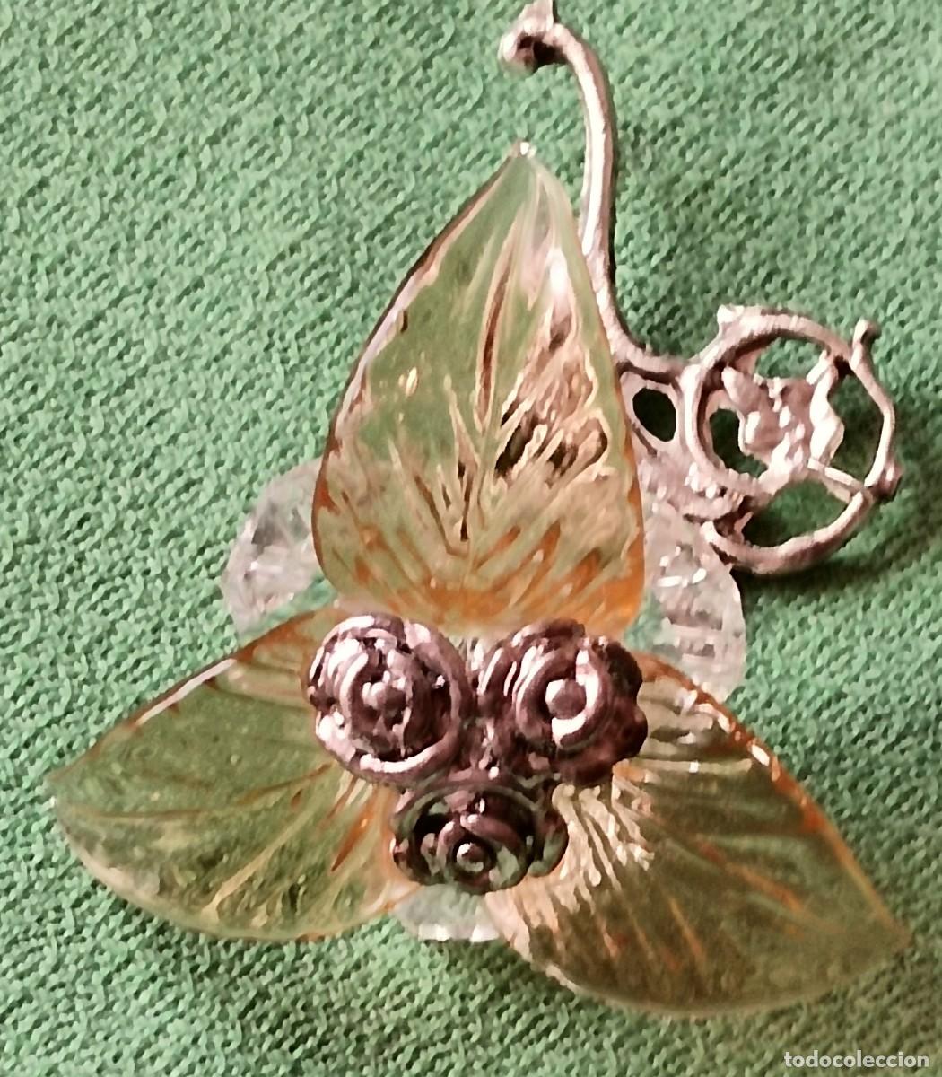 Antig&uuml;edades: Flor de coleccion de cristal y plata - Foto 3