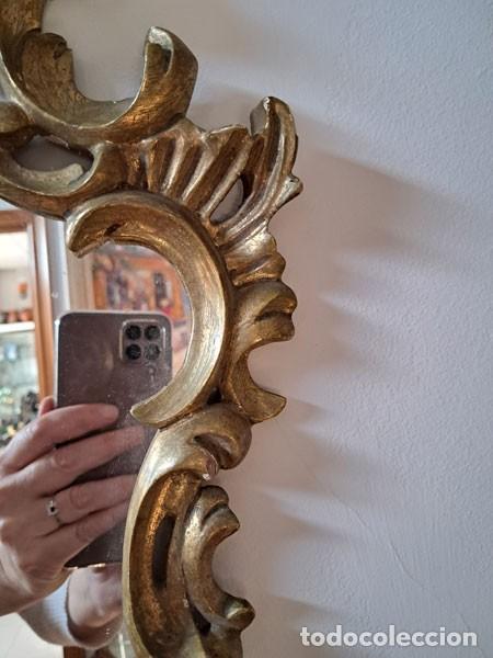 Antig&uuml;edades: ESPEJO CORNUCOPIA EN MADERA TALLADA Y DORADA CON PAN DE ORO - Foto 7