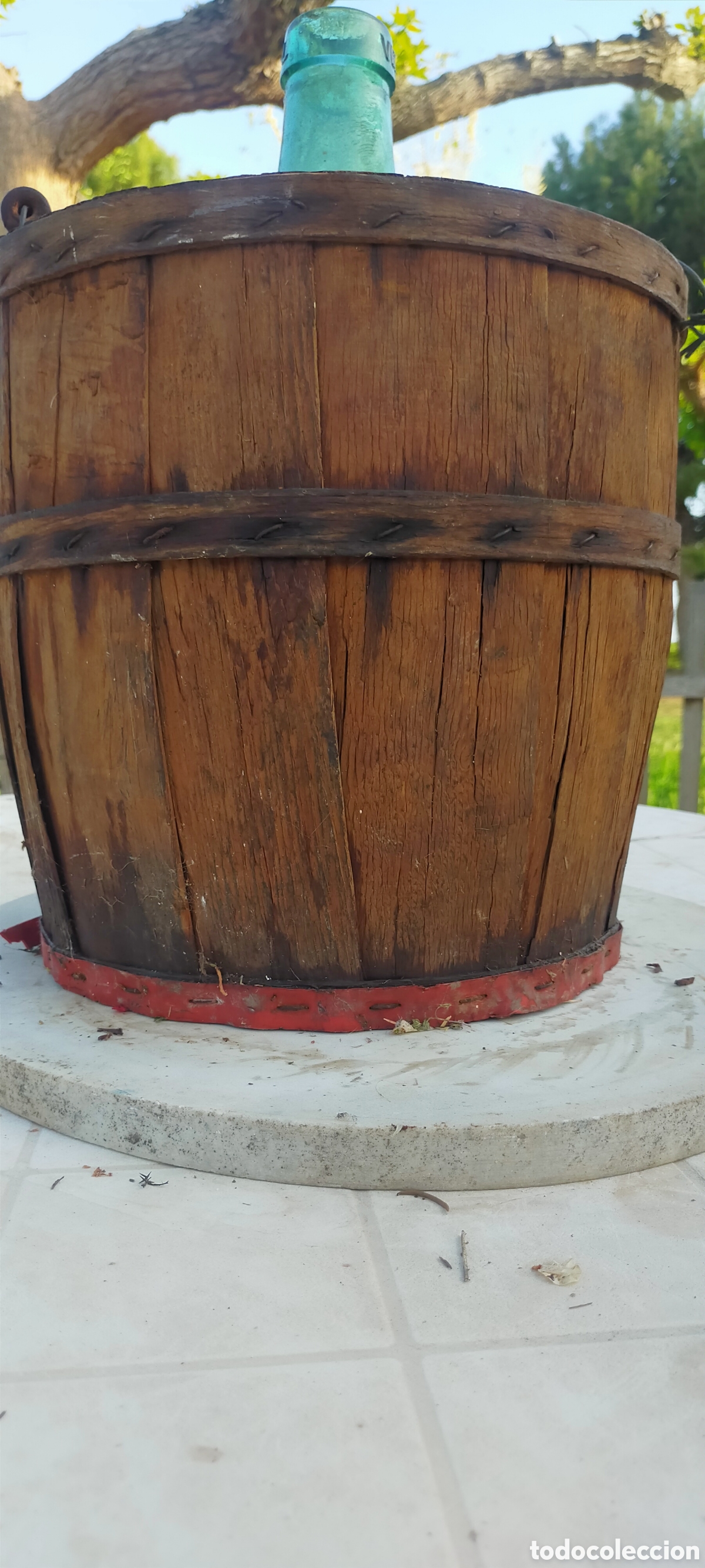 Antig&uuml;edades: Garrafa Viresa 10 litros recubierta de madera - Foto 6