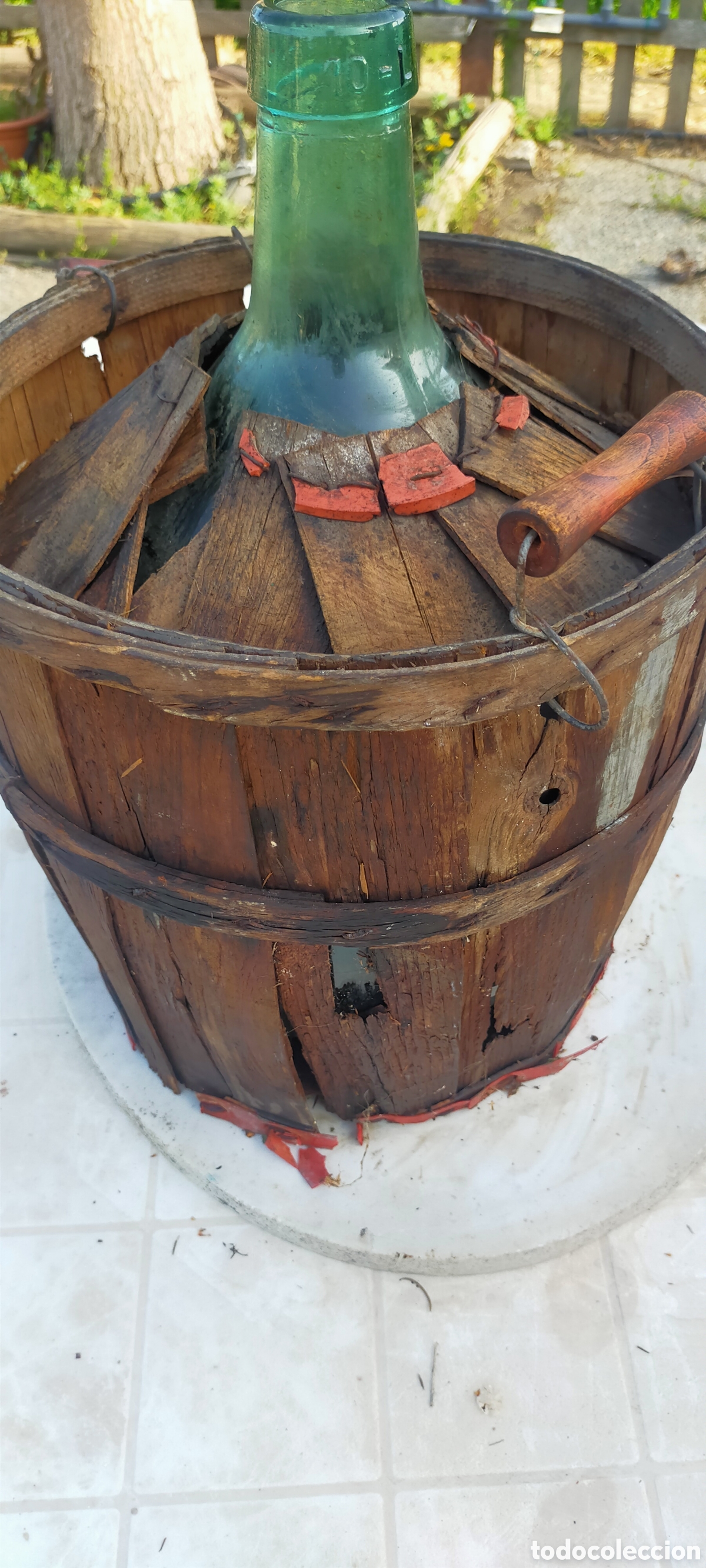 Antig&uuml;edades: Garrafa Viresa 10 litros recubierta de madera - Foto 9