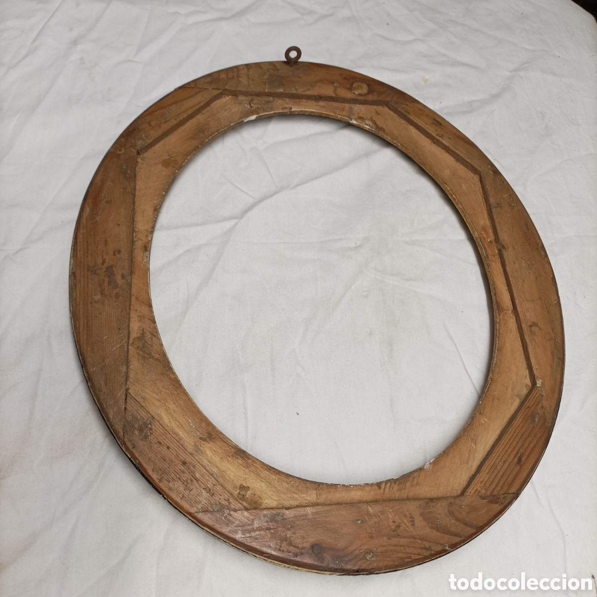 Antig&uuml;edades: MARCO DE MADERA forma ovalada ,SIGLO XIX - Foto 3
