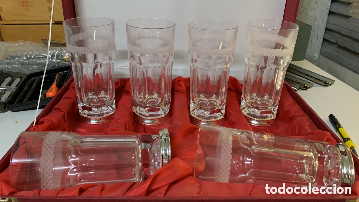 Antig&uuml;edades: Vasos de cristal pie ba&ntilde;o de plata - Foto 2