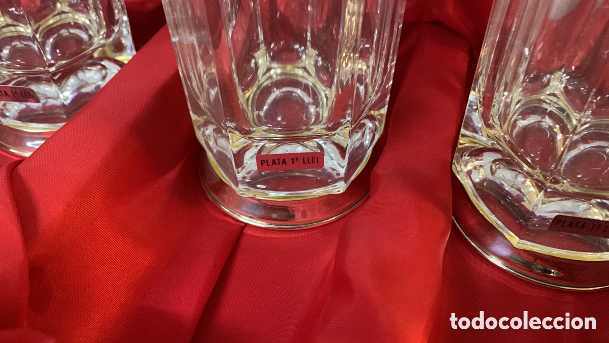 Antig&uuml;edades: Vasos de cristal pie ba&ntilde;o de plata - Foto 3